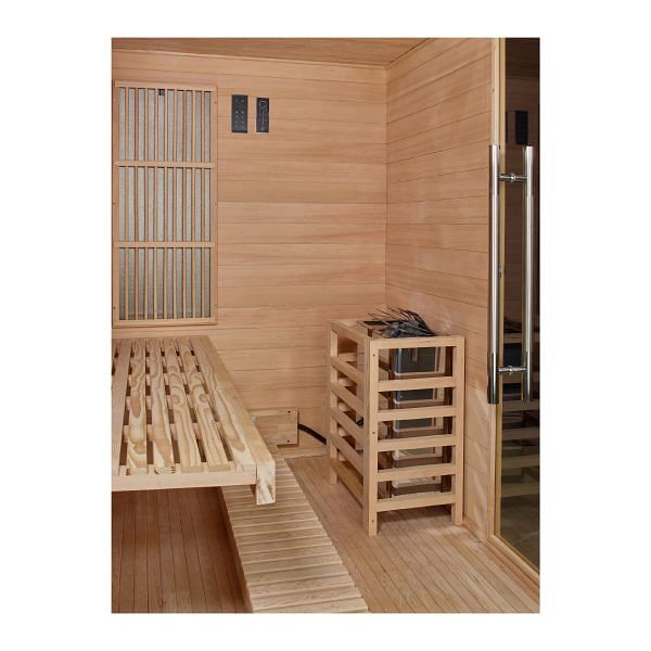 Golden Designs 2025 Soria 3 Person Indoor Full Spectrum Traditional Hybrid Sauna - Image 7