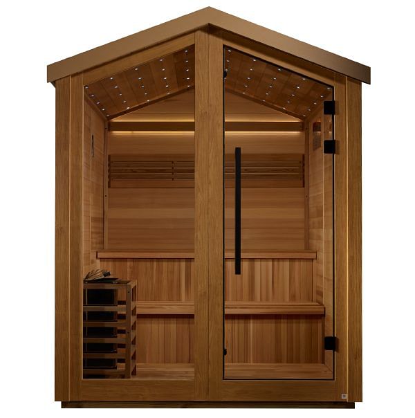 Golden Designs Kaarina 6 Person Outdoor Traditional Sauna - Canadian Red Cedar Interior - Image 3