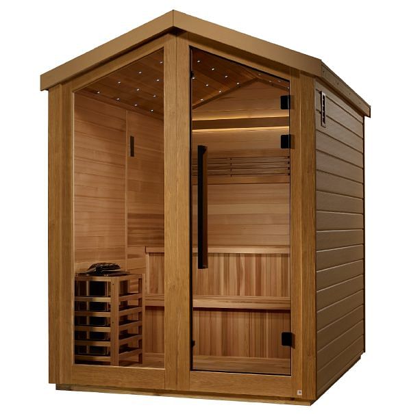 Golden Designs Kaarina 6 Person Outdoor Traditional Sauna - Canadian Red Cedar Interior - Image 4