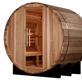 Alternative view of Golden Designs St. Moritz 2 Person Traditional Barrel Sauna - Pacific Cedar