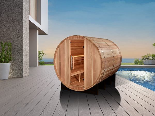 Golden Designs Klosters 6 Person Traditional Barrel Sauna - Pacific Cedar - Image 5