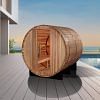 Golden Designs Zurich 4 Person with Bronze Privacy View Traditional Barrel Sauna