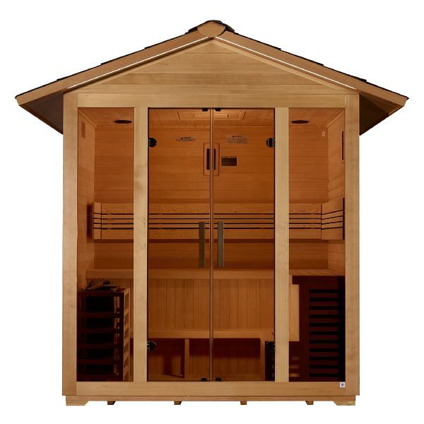 Golden Designs Vorarlberg 5 Person Traditional Outdoor Sauna - Canadian Hemlock - Image 3