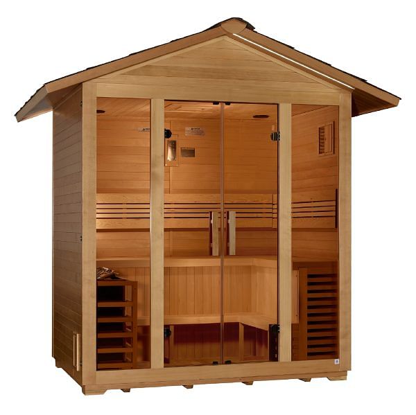 Golden Designs Vorarlberg 5 Person Traditional Outdoor Sauna - Canadian Hemlock - Image 4