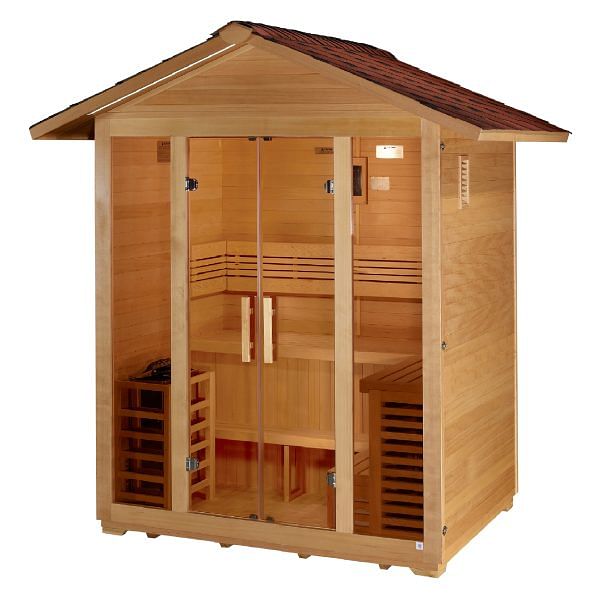 Golden Designs Vorarlberg 5 Person Traditional Outdoor Sauna - Canadian Hemlock - Image 5