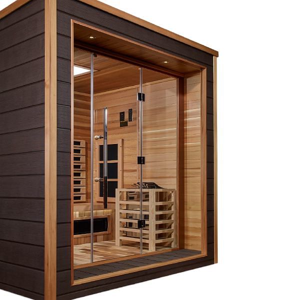 Golden Designs Visby 3 Person Outdoor & Indoor Hybrid Sauna - Canadian Red Cedar Interior - Image 6