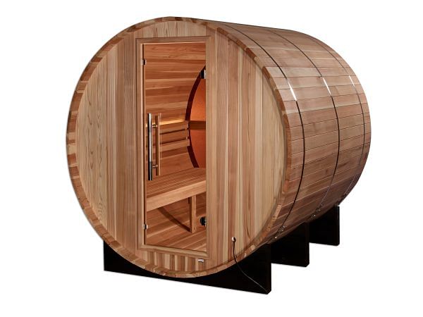 Golden Designs Zurich 4 Person with Bronze Privacy View Traditional Barrel Sauna - Image 3