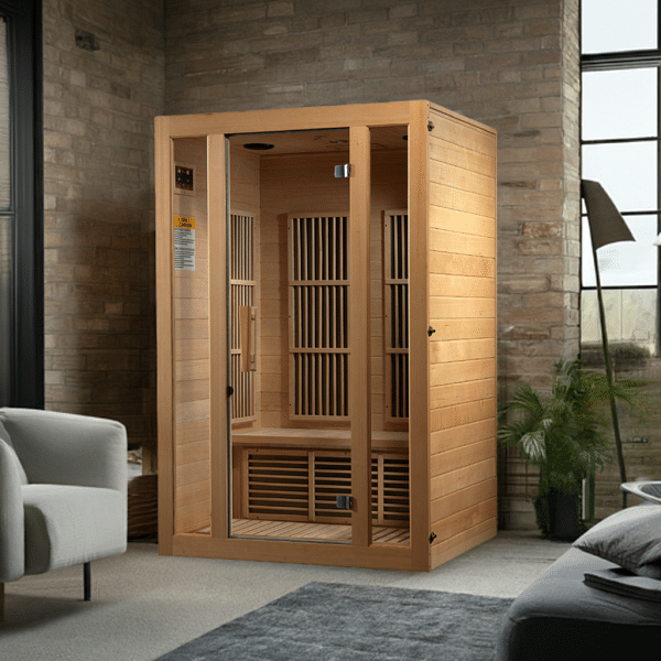 Golden Designs Maxxus "Seattle" Edition 2-Person Near Zero EMF FAR Infrared Carbon Sauna with Canadian Hemlock