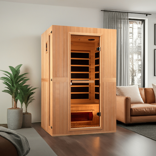 Golden Designs Maxxus "Serenity" Dual Tech 2-Person Low EMF FAR Infrared Sauna with Canadian Hemlock