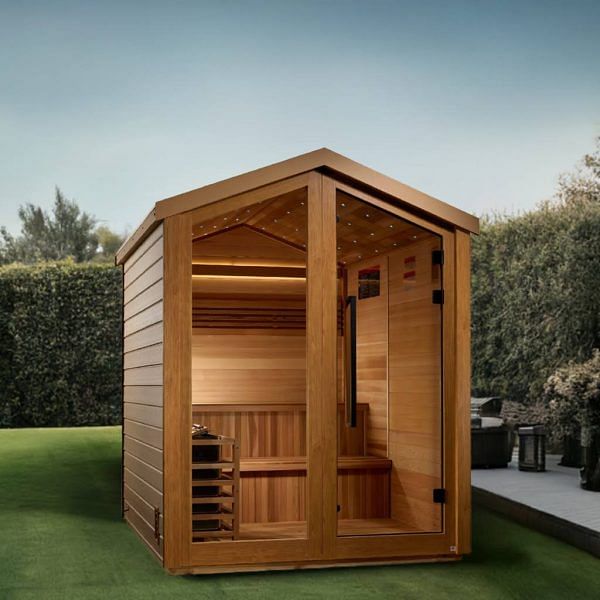 Golden Designs Kaarina 6 Person Outdoor Traditional Sauna - Canadian Red Cedar Interior