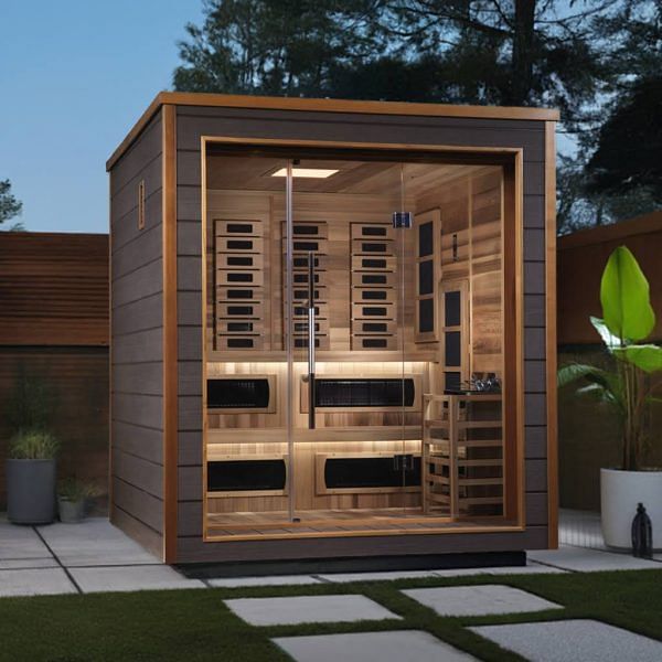 Golden Designs Karlstad 6 Person Outdoor-Indoor Hybrid Full Spectrum Sauna