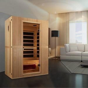 Golden Designs Maxxus "Serenity" Dual Tech 2-Person Low EMF FAR Infrared Sauna with Canadian Hemlock