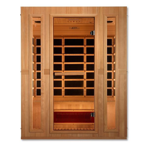 Golden Designs Maxxus "Trinity" Dual Tech 3-Person Low EMF FAR Infrared Sauna with Canadian Hemlock - Image 3