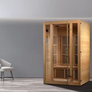 Golden Designs Maxxus "Seattle" Edition 2-Person Low EMF FAR Infrared Carbon Sauna with Canadian Hemlock