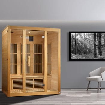 Alternative view of Golden Designs Maxxus "Bellevue" 3-Person Low EMF FAR Infrared Sauna with Canadian Hemlock