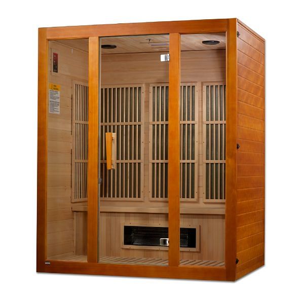 Golden Designs Maxxus "Alpine" Dual Tech 3-Person Low EMF FAR Infrared Sauna with Canadian Hemlock - Image 4