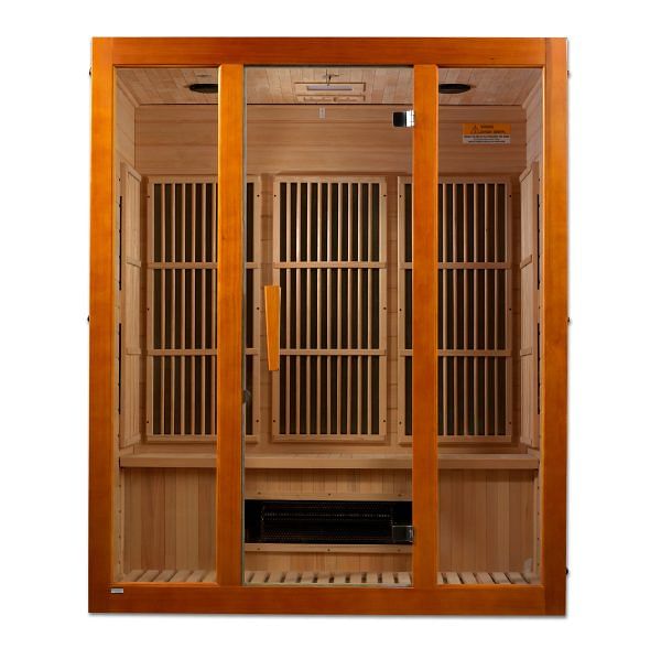 Golden Designs Maxxus "Alpine" Dual Tech 3-Person Low EMF FAR Infrared Sauna with Canadian Hemlock - Image 2