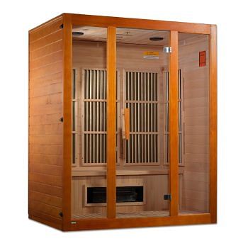 Golden Designs Maxxus "Alpine" Dual Tech 3-Person Low EMF FAR Infrared Sauna with Canadian Hemlock