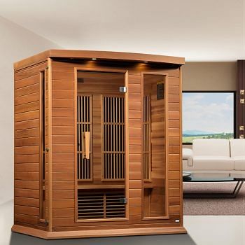 Golden Designs Maxxus 3-Person FAR Infrared Sauna Low EMF with Red Cedar