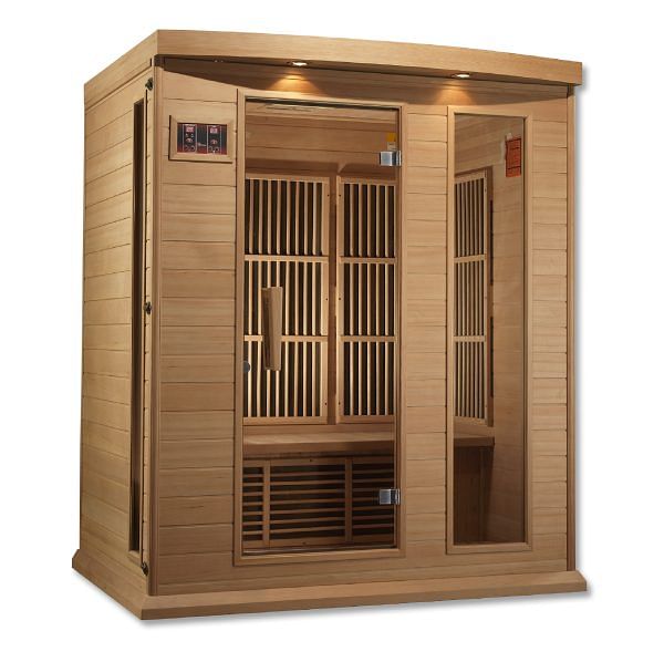 Golden Designs Maxxus 3-Person FAR Infrared Sauna Low EMF with Canadian Hemlock