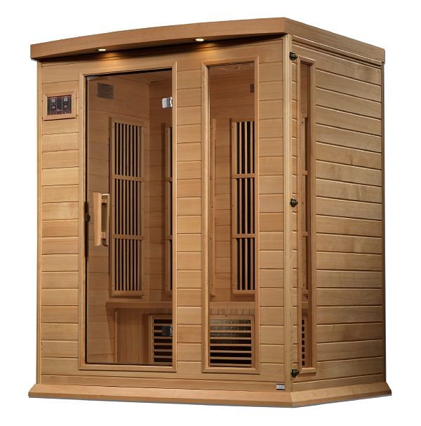 Golden Designs Maxxus 3-Person Near Zero EMF FAR Infrared Sauna with Canadian Hemlock - Image 4