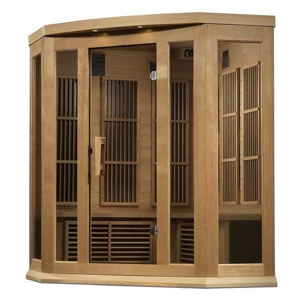 Golden Designs Maxxus "Chaumont Edition" 3-Person Corner Near Zero EMF FAR Infrared Sauna with Canadian Hemlock - Image 5