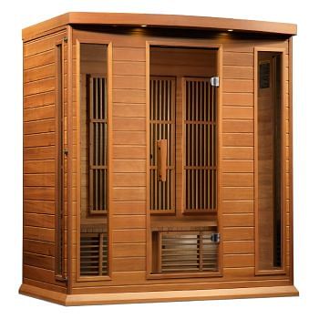 Golden Designs Maxxus 4-Person Low EMF FAR Infrared Sauna Canadian Red Cedar