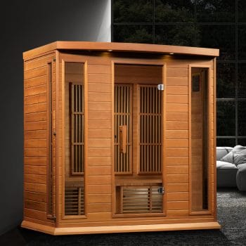 Alternative view of Maxxus 4-Person Near Zero EMF (Under 2MG) FAR Infrared Sauna (Canadian Red Cedar)