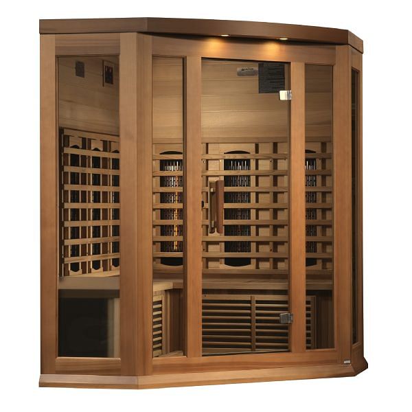 Maxxus 3-Person Corner Full Spectrum Near Zero EMF (Under 2MG) FAR Infrared Sauna (Canadian Red Cedar) - Image 6