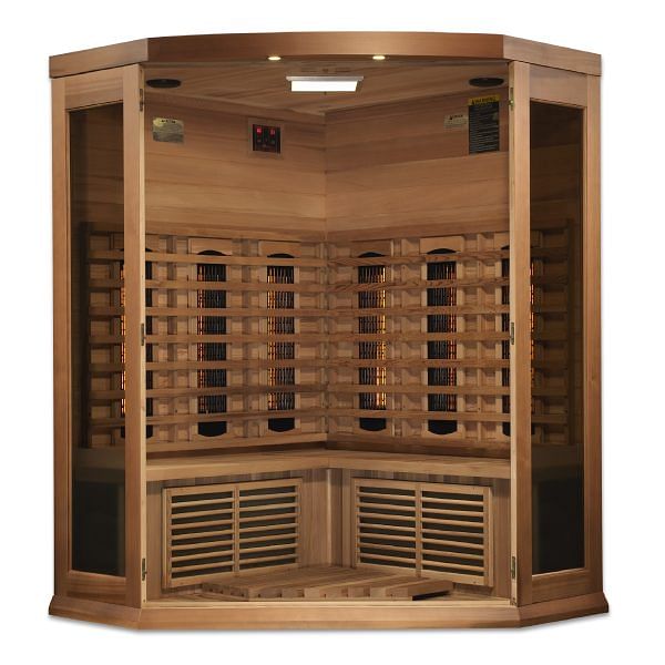 Maxxus 3-Person Corner Full Spectrum Near Zero EMF (Under 2MG) FAR Infrared Sauna (Canadian Red Cedar) - Image 4