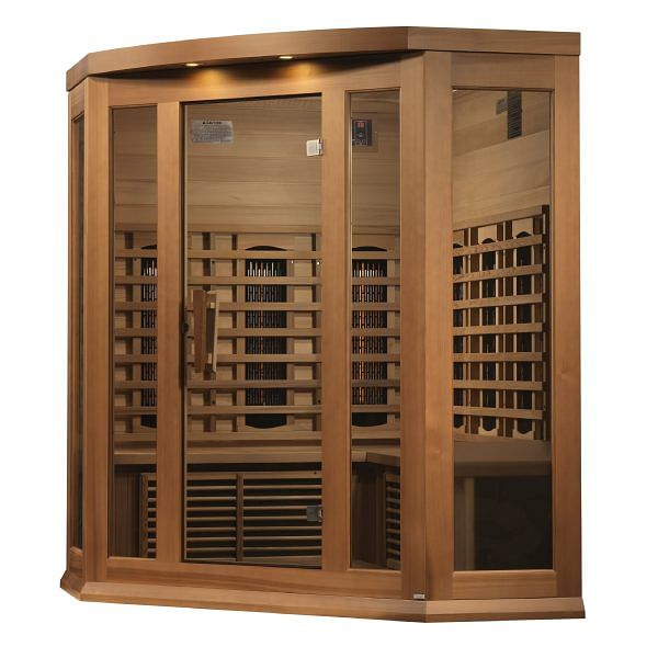 Maxxus 3-Person Corner Full Spectrum Near Zero EMF (Under 2MG) FAR Infrared Sauna (Canadian Red Cedar) - Image 5