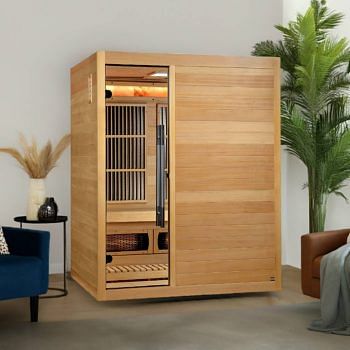 Golden Designs 2025 Soria 3 Person Indoor Full Spectrum Traditional Hybrid Sauna