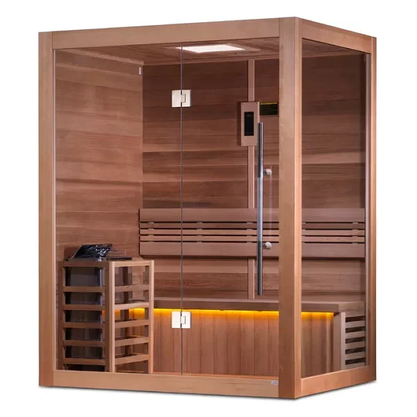 Golden Designs Hanko Edition 2-3 Person Traditional Steam Sauna- Canadian Red Cedar Interior - Image 3