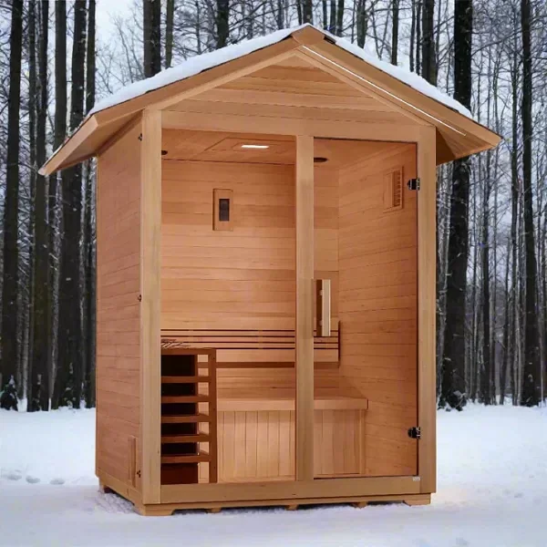 Golden Designs Arlberg 3 Person Traditional Outdoor Sauna - Canadian Hemlock - Image 3