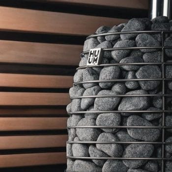 Alternative view of HUUM HIVE Flow LS Wood-Burning Sauna Stove w/ Firebox Extension, 9.8kW