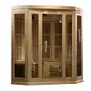 Golden Designs Maxxus 3-Person Corner FAR Infrared Sauna Carbon Low EMF with Canadian Hemlock | MX-K356-01