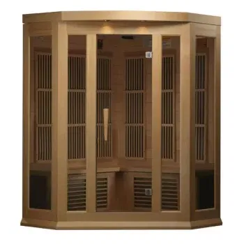 Alternative view of Golden Designs Maxxus 3-Person Corner FAR Infrared Sauna Carbon Low EMF with Canadian Hemlock | MX-K356-01