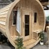 True North Panorama Barrel Outdoor Sauna Front door View