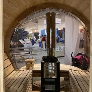 True North Panorama Barrel Outdoor Sauna Interiror
