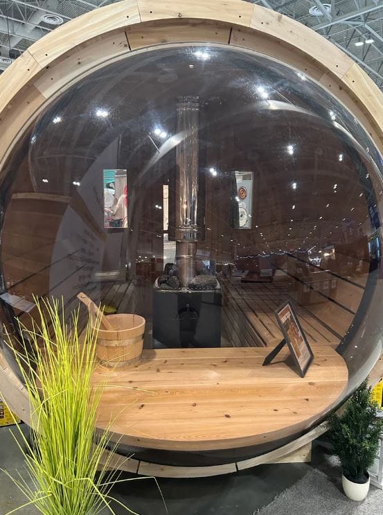 True North Panorama Barrel Outdoor Sauna front outside view