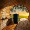 Huum Core Black Sauna Heater generated image in barrel sauna